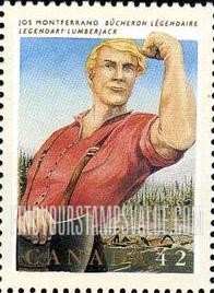 FindYourStampsValue: Canadian Folklore: Jos Monferrand, lumberjack