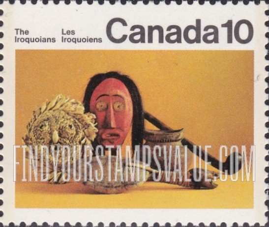 FindYourStampsValue: Indians of Canada: Cornhusk mask, artifacts