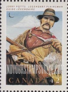 FindYourStampsValue: Canadian Folklore: Jerry Potts, guide, interpreter.