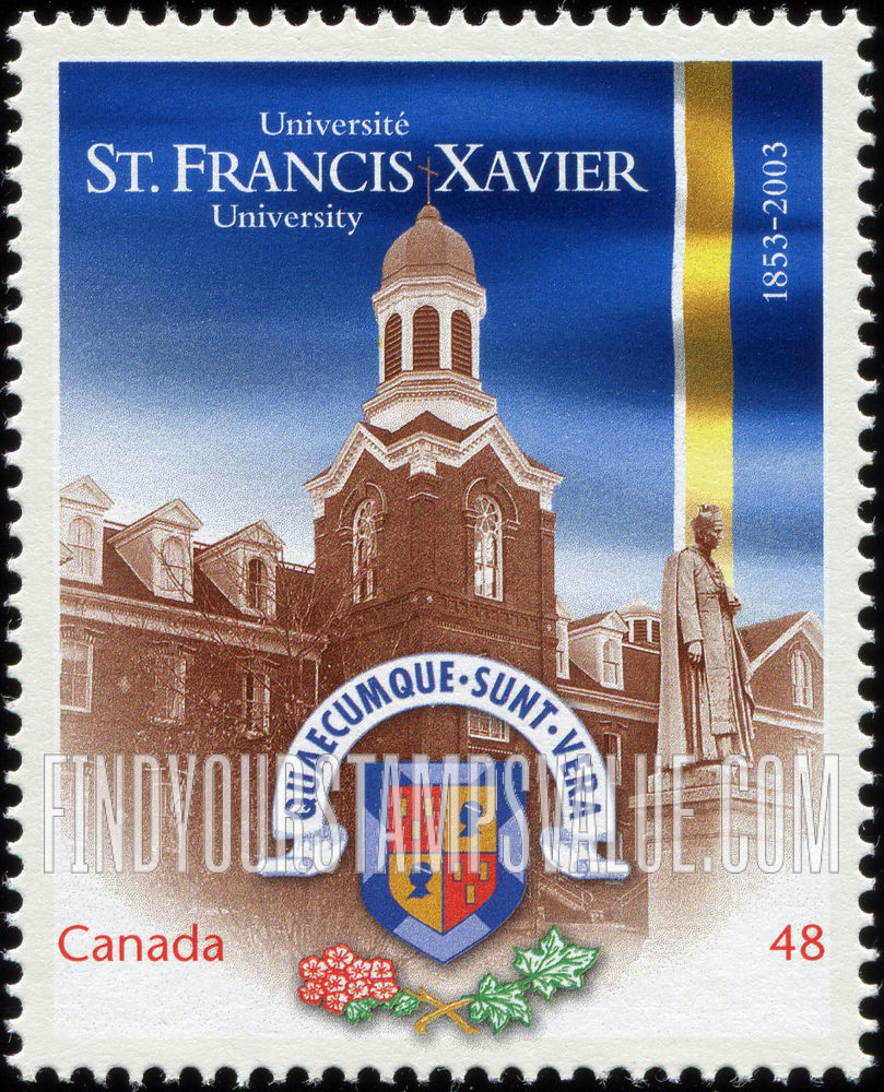 FindYourStampsValue: Universities: St. Francis Xavier University, Antigonish, N. S., 150th Anniversary