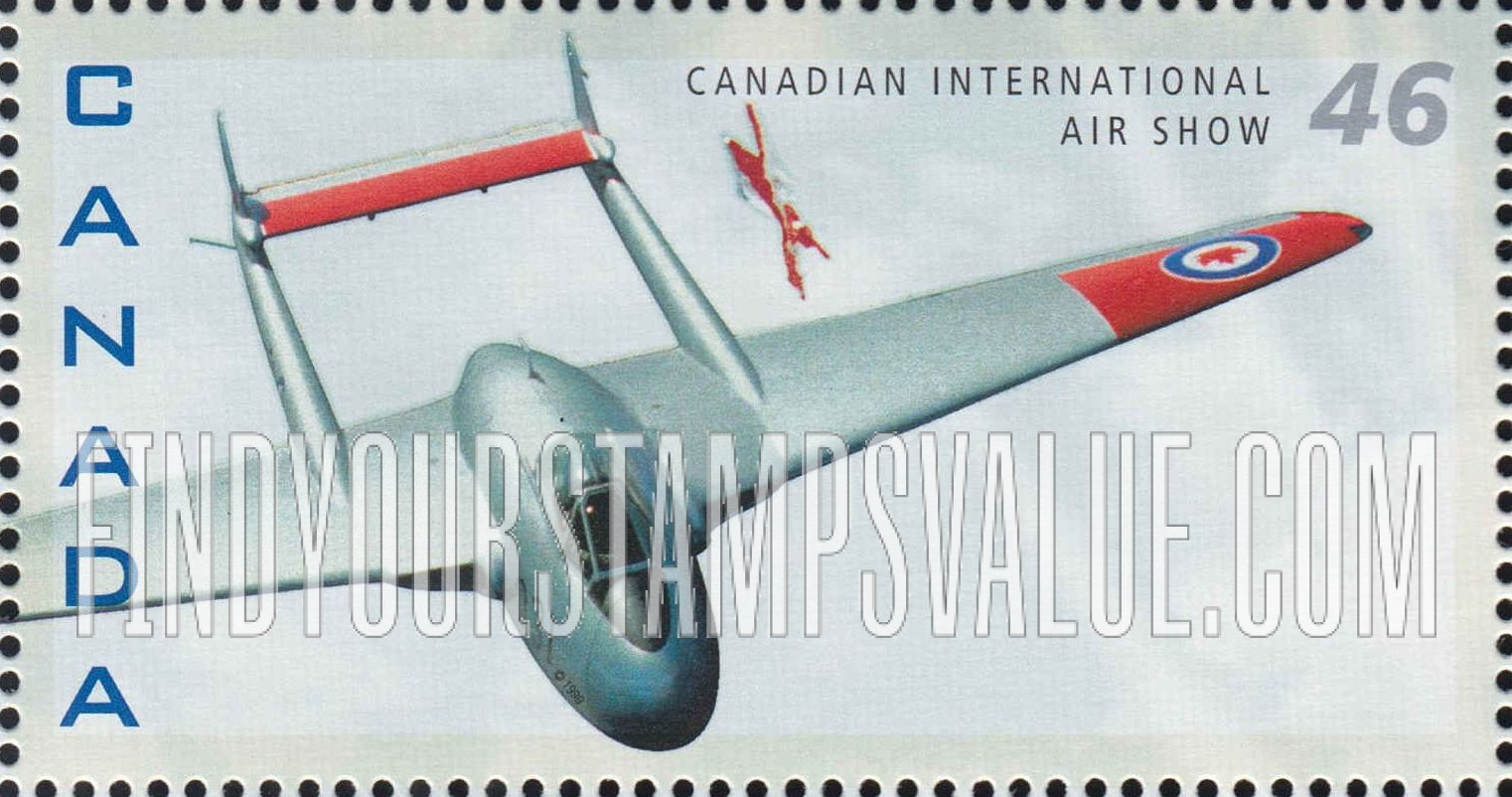 FindYourStampsValue: Airplanes: De Havilland DH100 Vampire MKIII