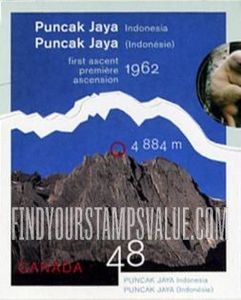 FindYourStampsValue: International Year of Mountains: Puncak Jaya, Indonesia