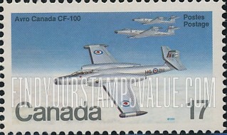 FindYourStampsValue: Avro Canada CF-100,1950