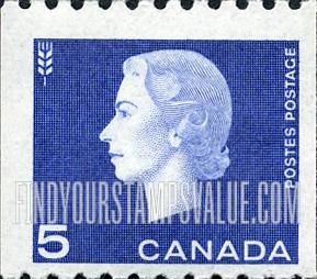 FindYourStampsValue: Coil Stamps: Queen Elizabeth II and Wheat