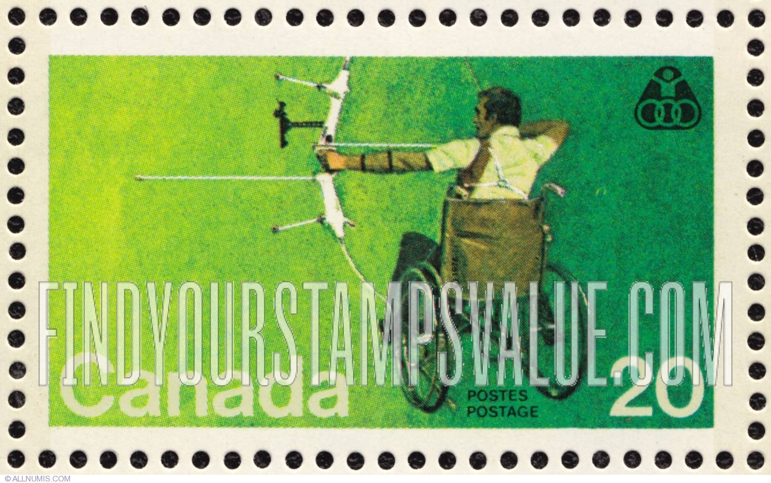 FindYourStampsValue: Archer in Wheelchair