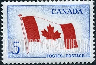 FindYourStampsValue: Canada’s Maple Leaf Flag, 1965
