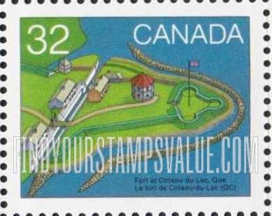 FindYourStampsValue: Fort at Coteau-du-Lac, Quebec