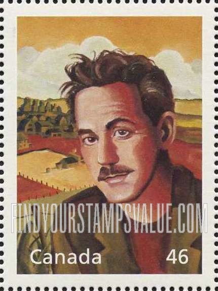 FindYourStampsValue: Literary Legends: W. O. Mitchell (1914-98), novelist, and prairie scene