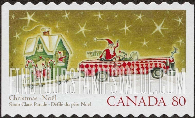 FindYourStampsValue: Christmas: Santa Claus and Automobile