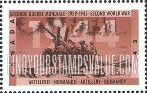 FindYourStampsValue: World War II Type of 1989: Artillery-Normandy