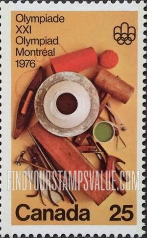 FindYourStampsValue: Olympic Fine Arts and Cultural Program: Handicraft tools