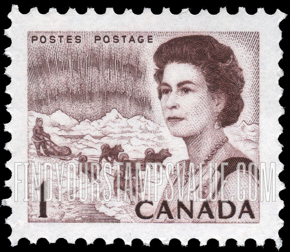 FindYourStampsValue: Northern Lights and Dog Team