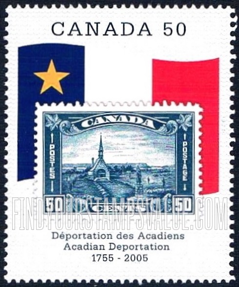 FindYourStampsValue: No. 176 and Acadian Flag