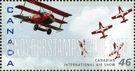 FindYourStampsValue: Airplanes: Fokker DR-1, CT-114 Tutors