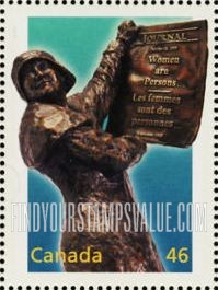 FindYourStampsValue: Social Progress: Statue of woman holding decree