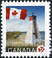 FindYourStampsValue: Flag and Warren Landing Lighthouse. Manitoba