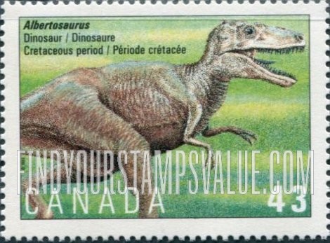FindYourStampsValue: Dinosaurs: Albertosaurus