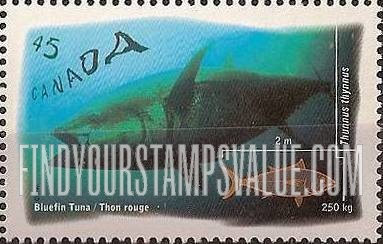 FindYourStampsValue: Salt Water Fish: Bluefin tuna