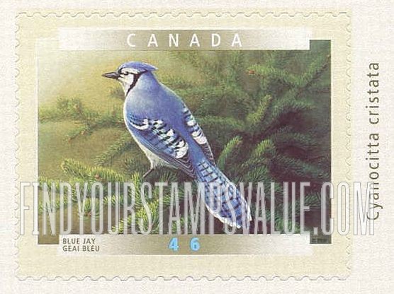FindYourStampsValue: Bird Type of 1996: Blue Jay