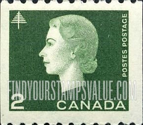 FindYourStampsValue: Coil Stamps: Queen Elizabeth II and Tree
