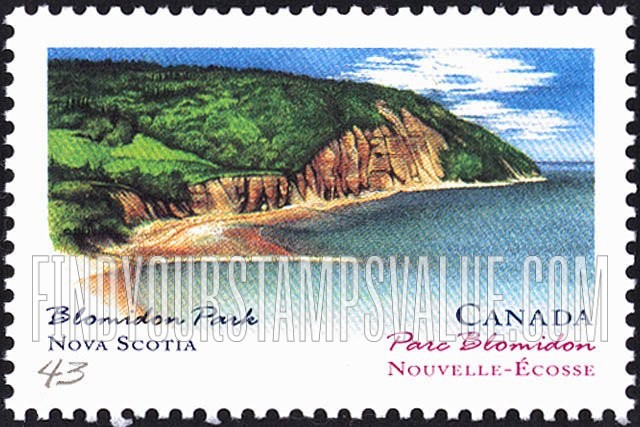 FindYourStampsValue: Canada Day: Provincial and Territorial Parks: Blomidon, Nova Scotia
