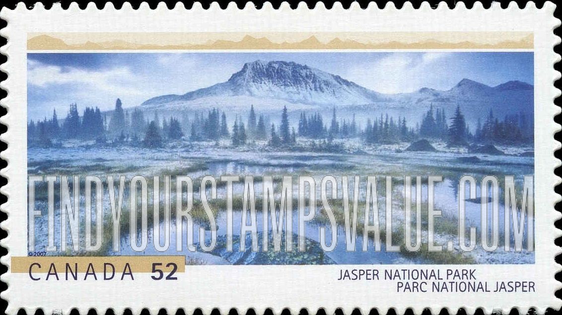 FindYourStampsValue: National Parks: Jasper National Park, Alberta, centennial