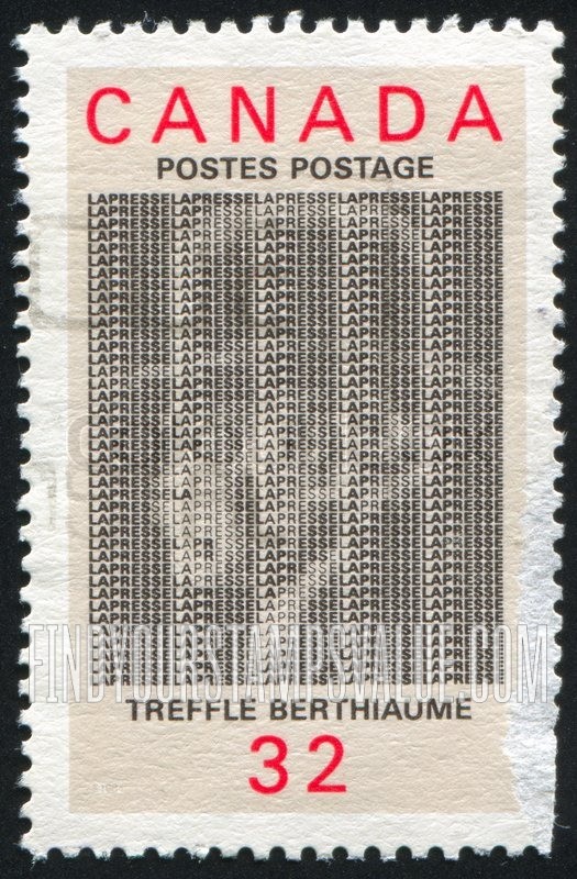 FindYourStampsValue: Centenary of La Presse: Treffle Berthiaume