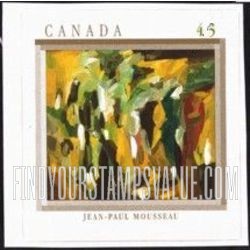 FindYourStampsValue: “Jet fuligineux sur noir torturé,” Jean-Paul Mousseau