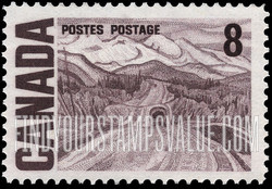 FindYourStampsValue: Alaska Highway, by A.Y. Jackson