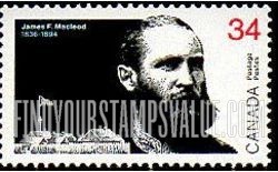 FindYourStampsValue: James F. Macleod (1836-1894), asst. commissioner of Northwest Mounted Police.