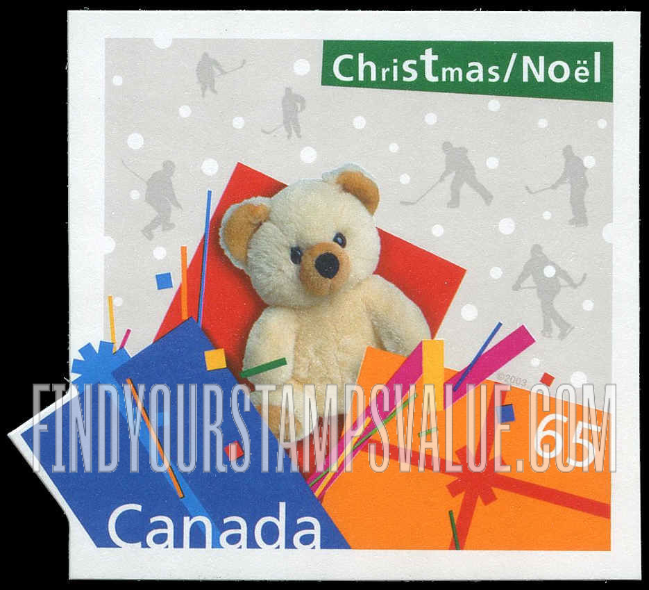 FindYourStampsValue: Christmas: Gift boxes and Teddy Bear
