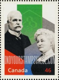 FindYourStampsValue: Social Progress: Alphonse Desjardins (1854-1920) and wife Dorim`ene (1858-1932)