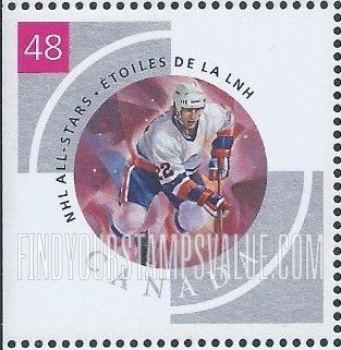 FindYourStampsValue: National Hockey League Stars: Mike Bossy (bright pink panel)