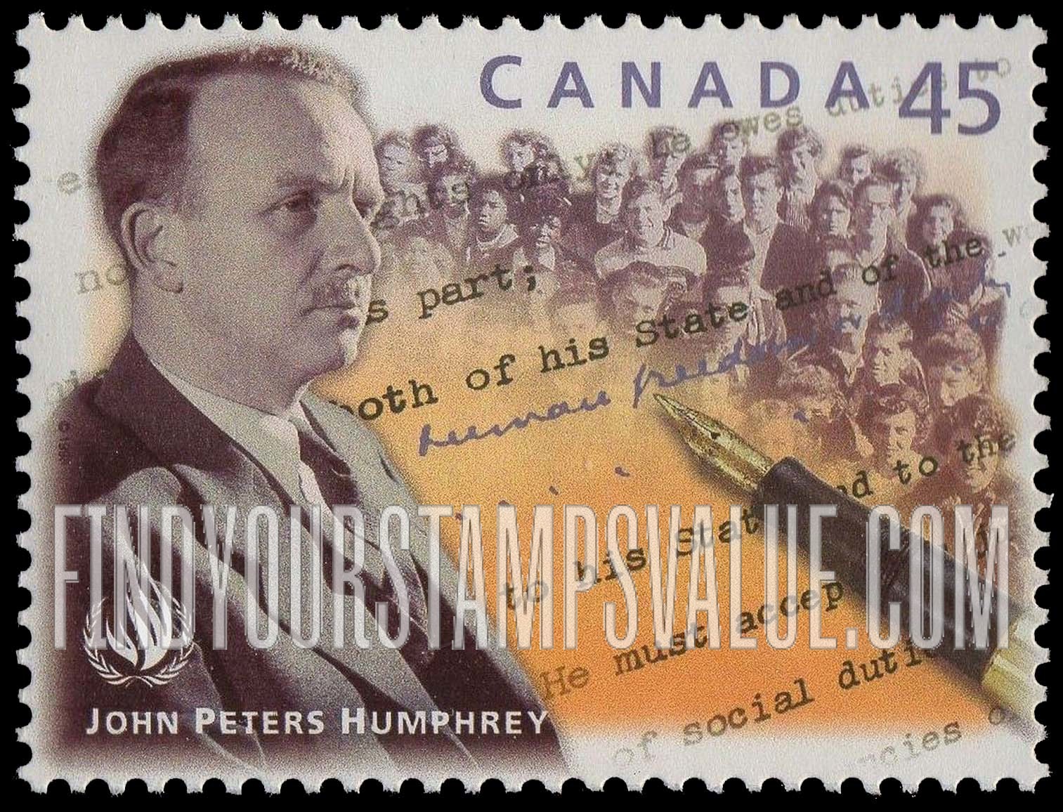 FindYourStampsValue: John Peters Humphrey (1905-95). Author of Universal Declaration of Human Rights