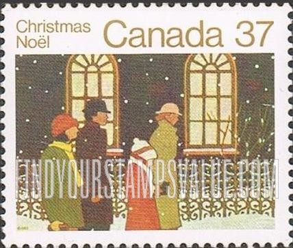 FindYourStampsValue: Christmas: Family going to church