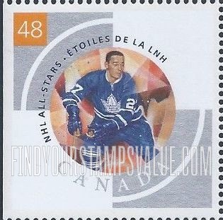 FindYourStampsValue: National Hockey League Stars: Frank Mahovlich (orange panel)