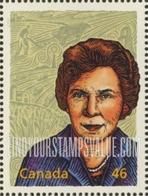 FindYourStampsValue: Great Thinkers: Hilda Marion Neatby (1904-75), historian, and farm scene