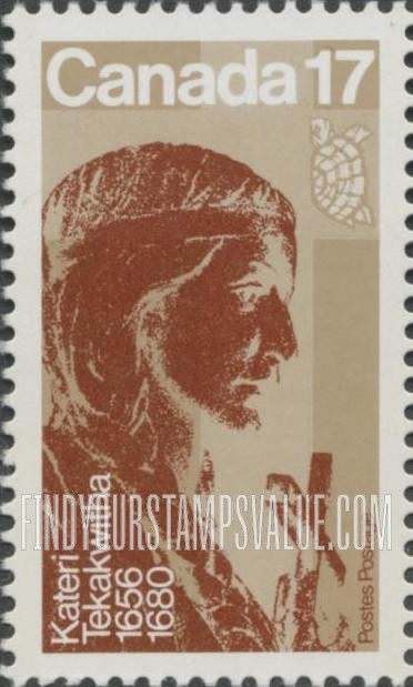 FindYourStampsValue: Kateri Tekakwitha (“Lily of the Mohawks”), by Emile Brunet