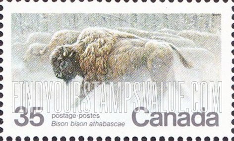 FindYourStampsValue: Wood bison, by Robert Bateman.