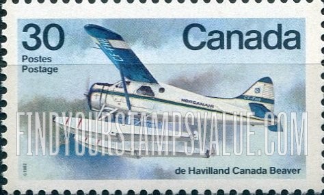 FindYourStampsValue: De Havilland Canada Beaver