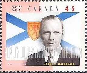FindYourStampsValue: Angus L. MacDonald (1890-1954), Nova Scotia