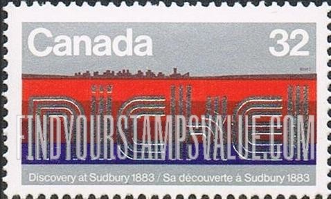 FindYourStampsValue: Centenary of Discovery of Nickel, Sudbury, Ontario
