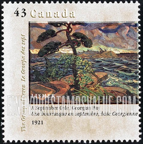 FindYourStampsValue: A September Gale, Georgian Bay, by Arthur Lismer.