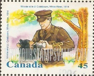 FindYourStampsValue: Winnie the Pooh: Winnie, Lt. Colebourne, 1914