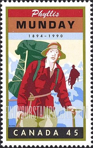 FindYourStampsValue: Phyllis Munday (1894-1990), mountaineer, community service worker