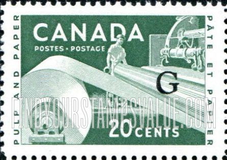 FindYourStampsValue: Official Stamps - Paper Industry overprinted in black