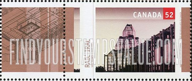 FindYourStampsValue: Royal Architectural Institute of Canada:  National Gallery of Canada, by Moshe Safdie