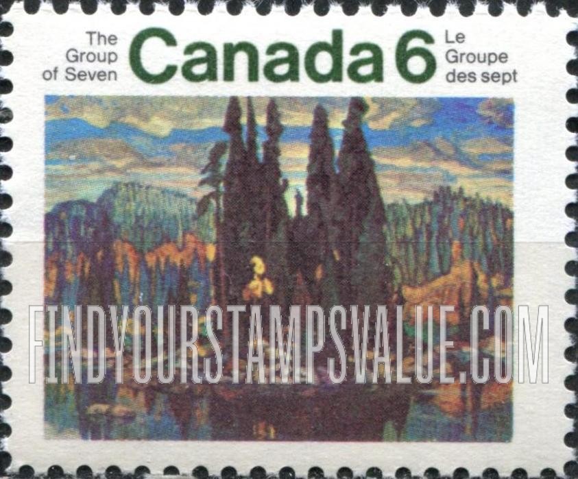 FindYourStampsValue: Isle of Spruce, by Arthur Lismer