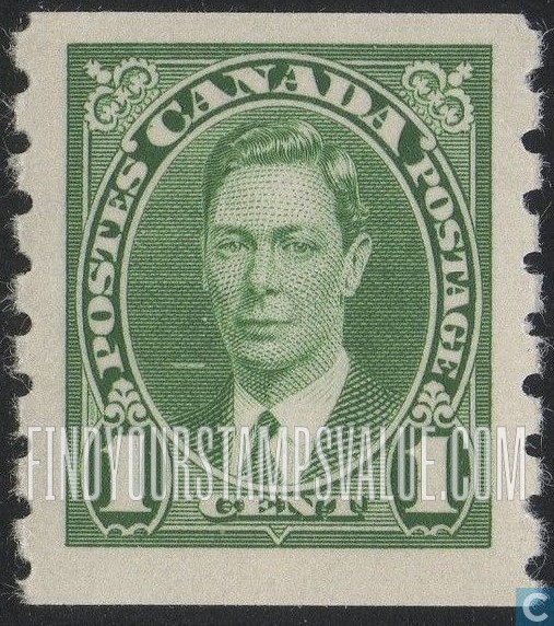 FindYourStampsValue: Coil Stamps: George VI Types of 1937