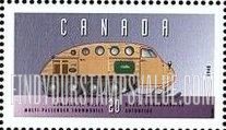 FindYourStampsValue: 1948 Bombardier B-12 CS multi-passenger snowmobile.